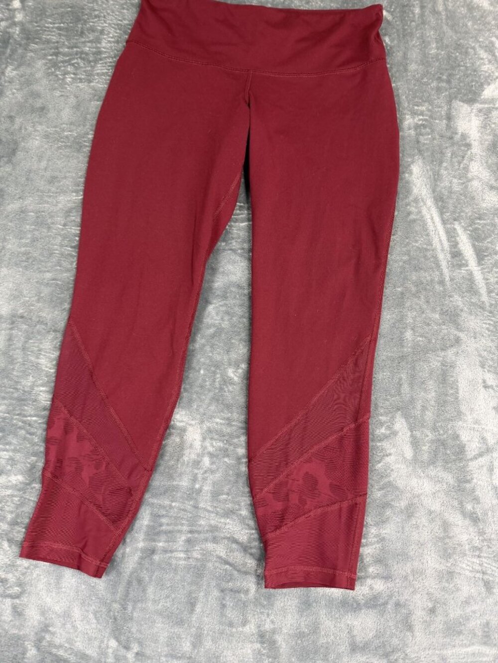 Old Navy Active Womens Maroon Elevate High Waist Mesh Panel Leggings M